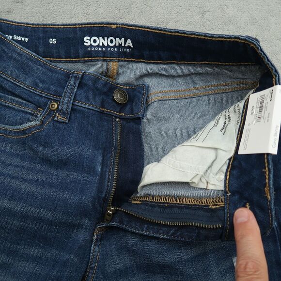 Sonoma Jeans Women's Size 0S Blue High-Rise Curvy Skinny Stretch 27" Inseam NWT - Picture 2 of 16